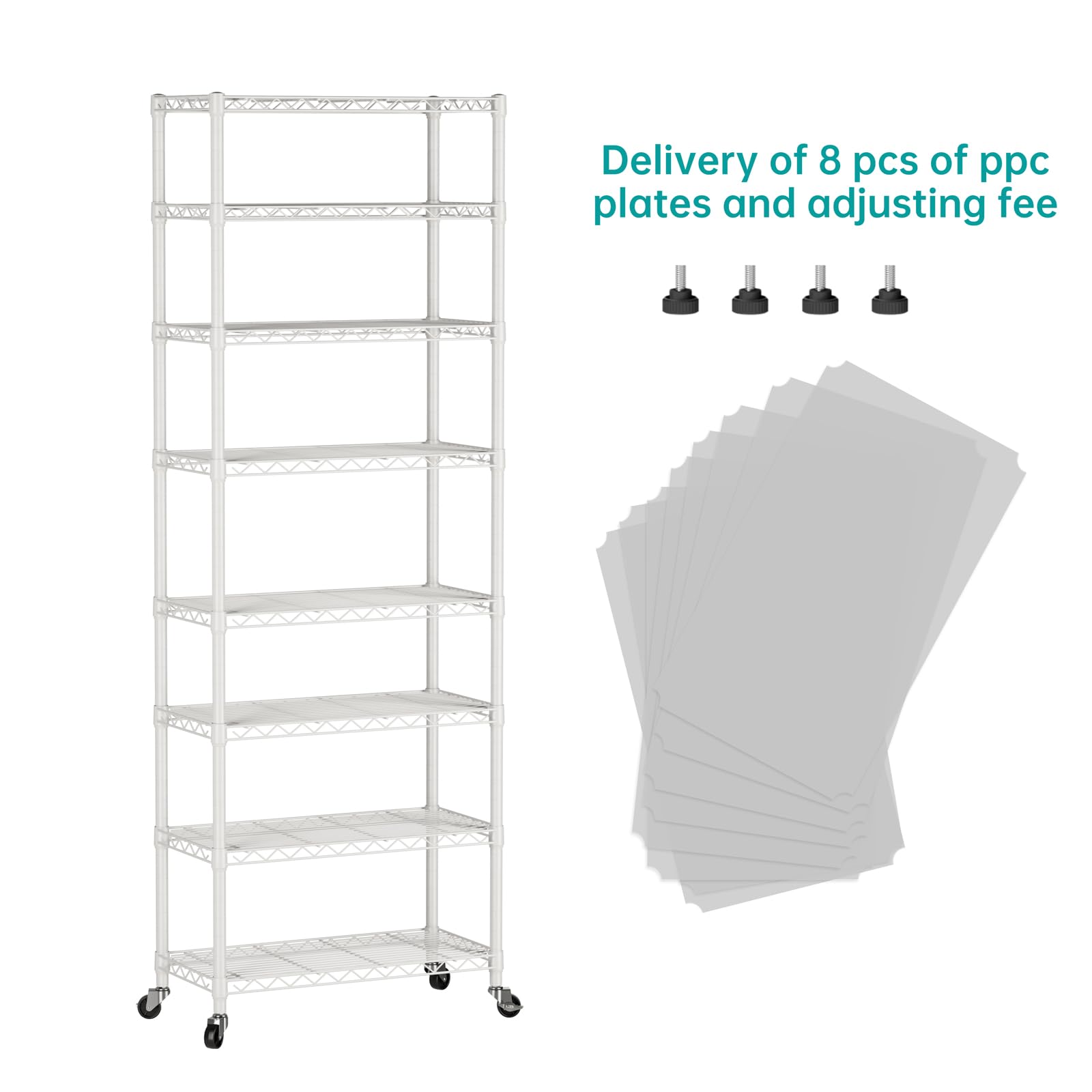 SINGAYE 3 Small Shelves Storage Shelf Wire Shelving Unit Metal Shelf Adjustable Organizers Storage Shelving with Wheels for Bathroom Laundry Room Kitchen Pantry11.5”D x 17.5”W x 30.5”H White