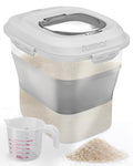 Fullstar 50 Lbs Rice & Flour Storage - Large Food & Pet Food Container (Gray)