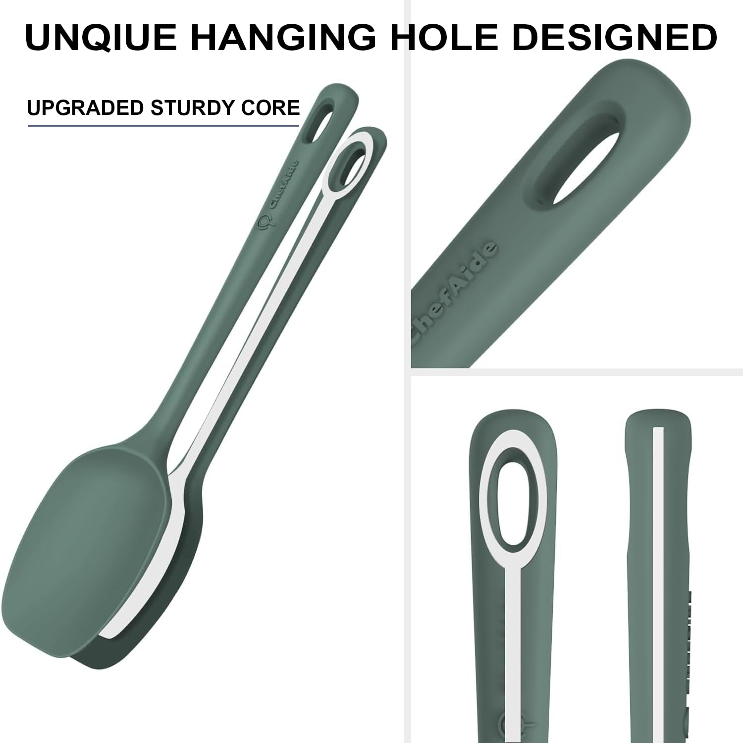 5 Pieces Silicone Spatula Set, Food Grade Rubber Spatula, Upgrade Strong Handle with Ergonomic Grip, Heat Resistant Up to 600°F for Nonstick Cookware, Cooking