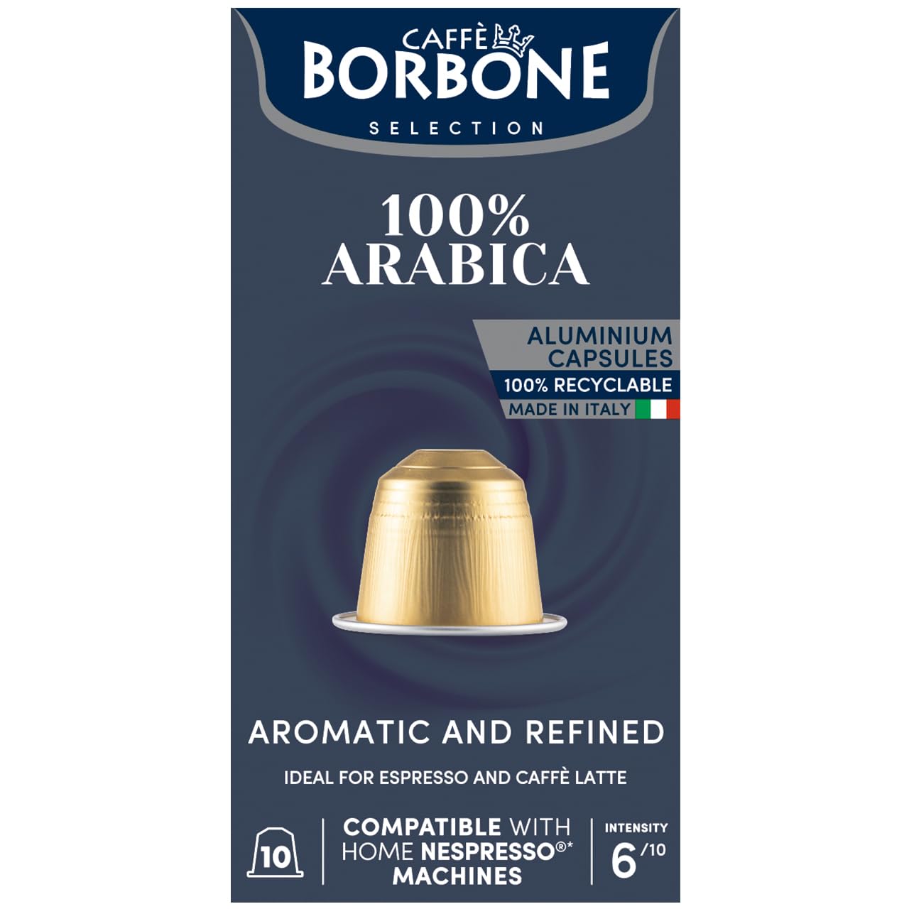 Caffè Borbone Espresso Intenso Aluminum Capsules Compatible with Nespresso Original Machines, Dark Roast, 100 Count
