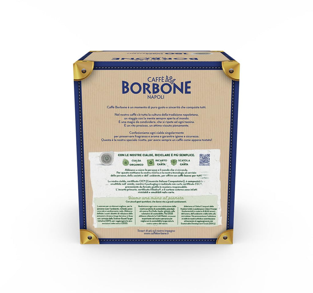 Caffè Borbone Espresso Paper Pods, Blue Blend, Balanced and Full-Bodied, Medium Roast ESE Pods, Authentic Italian Espresso - 150 Count