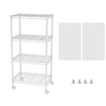 SINGAYE 3 Small Shelves Storage Shelf Wire Shelving Unit Metal Shelf Adjustable Organizers Storage Shelving with Wheels for Bathroom Laundry Room Kitchen Pantry11.5”D x 17.5”W x 30.5”H White