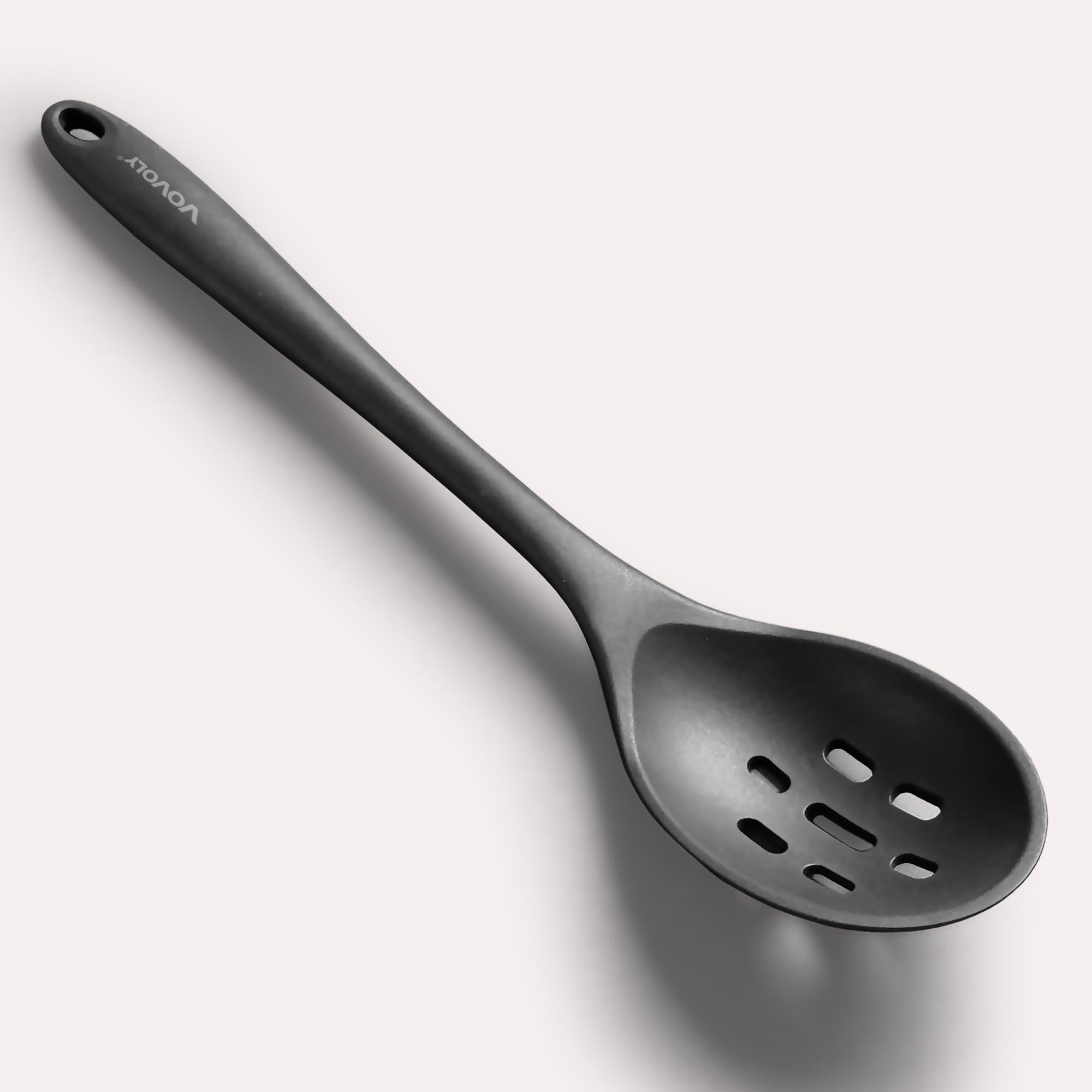 Silicone Spoons for Cooking - Extra Large Kitchen Spoons for Mixing, Serving, & Stirring - 600°F Heat-Resistant Non Stick Utensils Ladle & Skimmer- Dishwasher Safe, Black