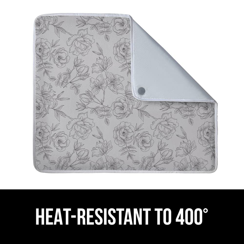 GORILLA GRIP The Original Ironing Board Cover and Pad, Silicone Coating, Thick Scorch Resistant Padding, Heavy Duty Iron Covers Standard Boards, Hook and Loop Fastener Strap, Silver, 15x54