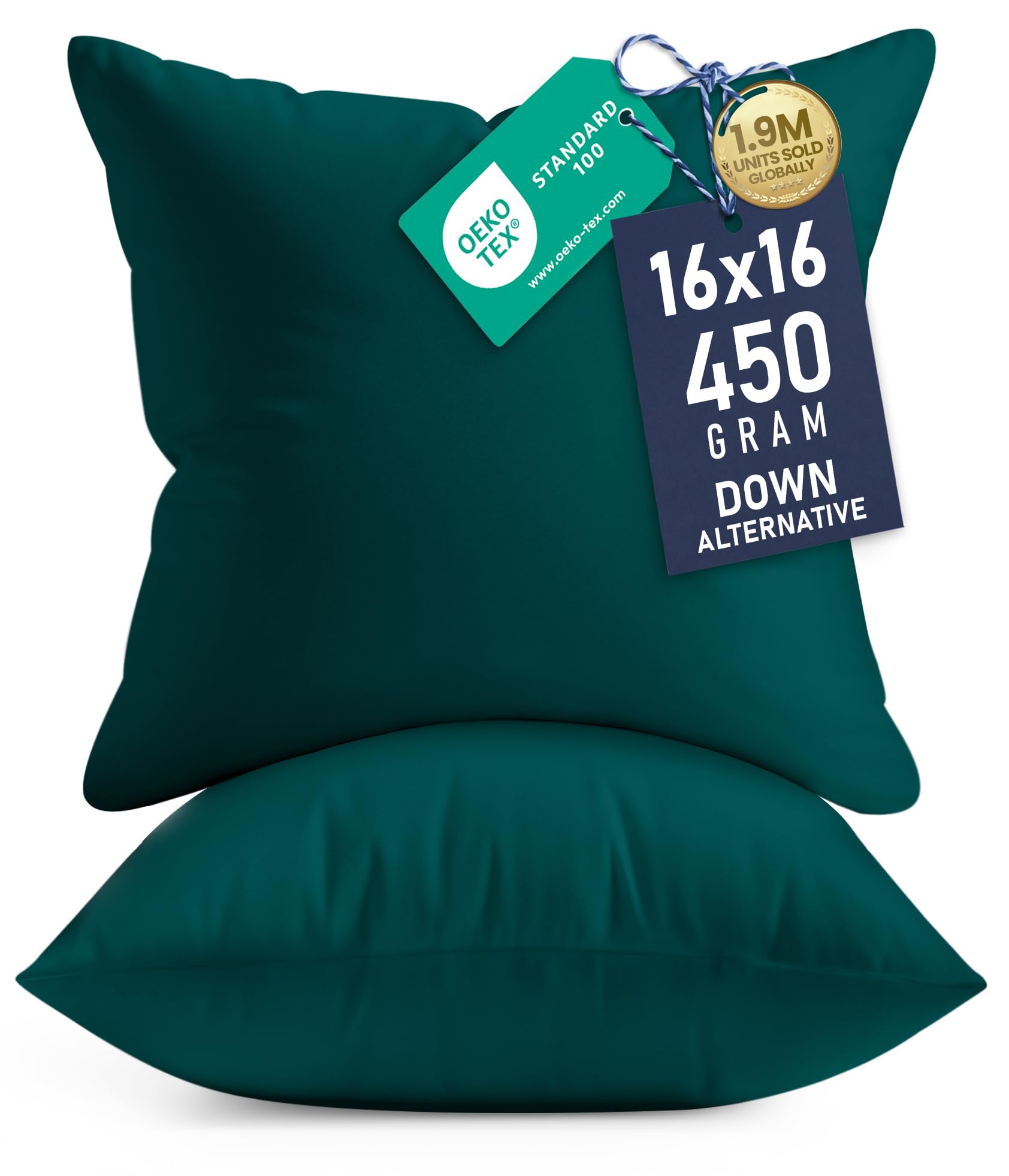 Utopia Bedding 18x18 Pillow Inserts, Set of 2, White – Indoor Decorative Throw Pillows for Bed, Sofa & Couch – Soft, Supportive & Fluffy Cushion Inserts