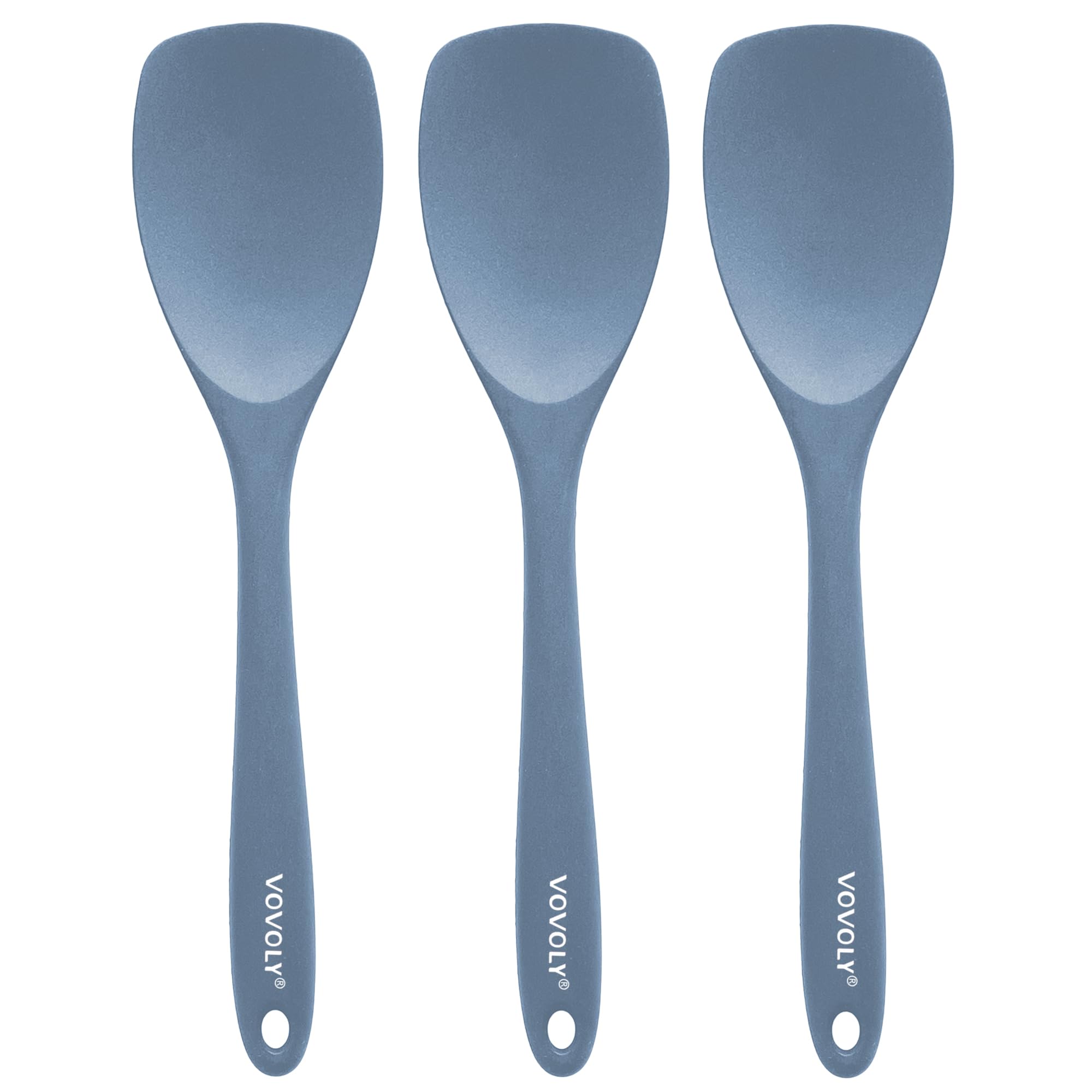 Upgrade Silicone Spatula Spoon Set,VOVOLY Heat Resistant Rubber Spoonula, Seamless Non-Stick Flexible Scrapers for Baking Mixing Tool,3 Pack,