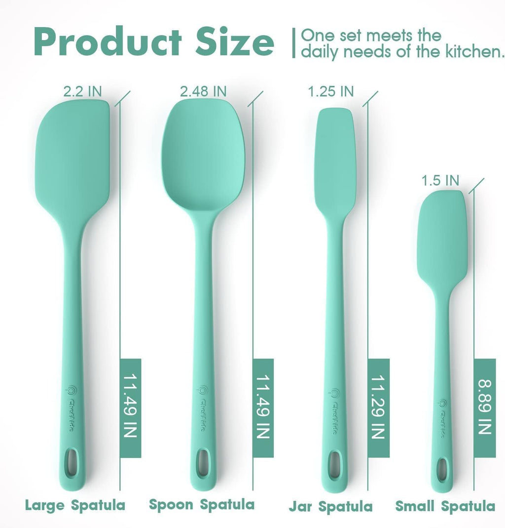 ChefAide 5 Pieces Silicone Spatulas Set, Heat Resistant Rubber Spatula