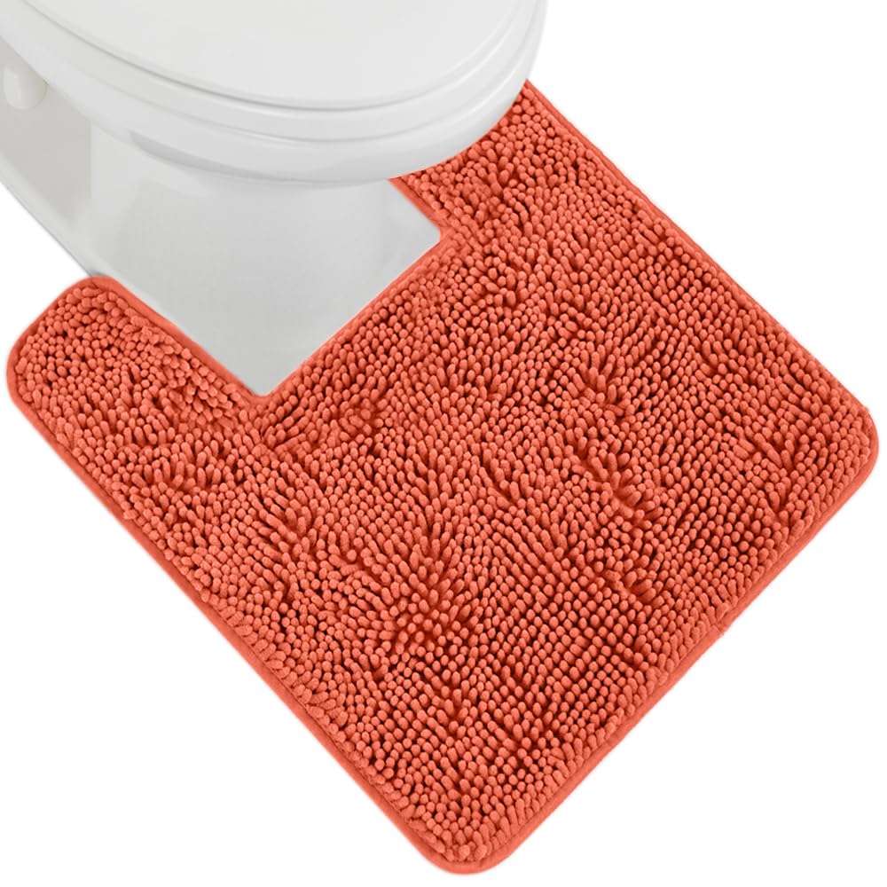 GORILLA GRIP Bath Rug Mat, Thick Soft Absorbent Chenille, Quick Dry Microfiber Mats, Rubber Backing Washable Shower Floor Rugs, US Designed Bathroom Bathmat Home Decor Accessories, 24x17, Grey