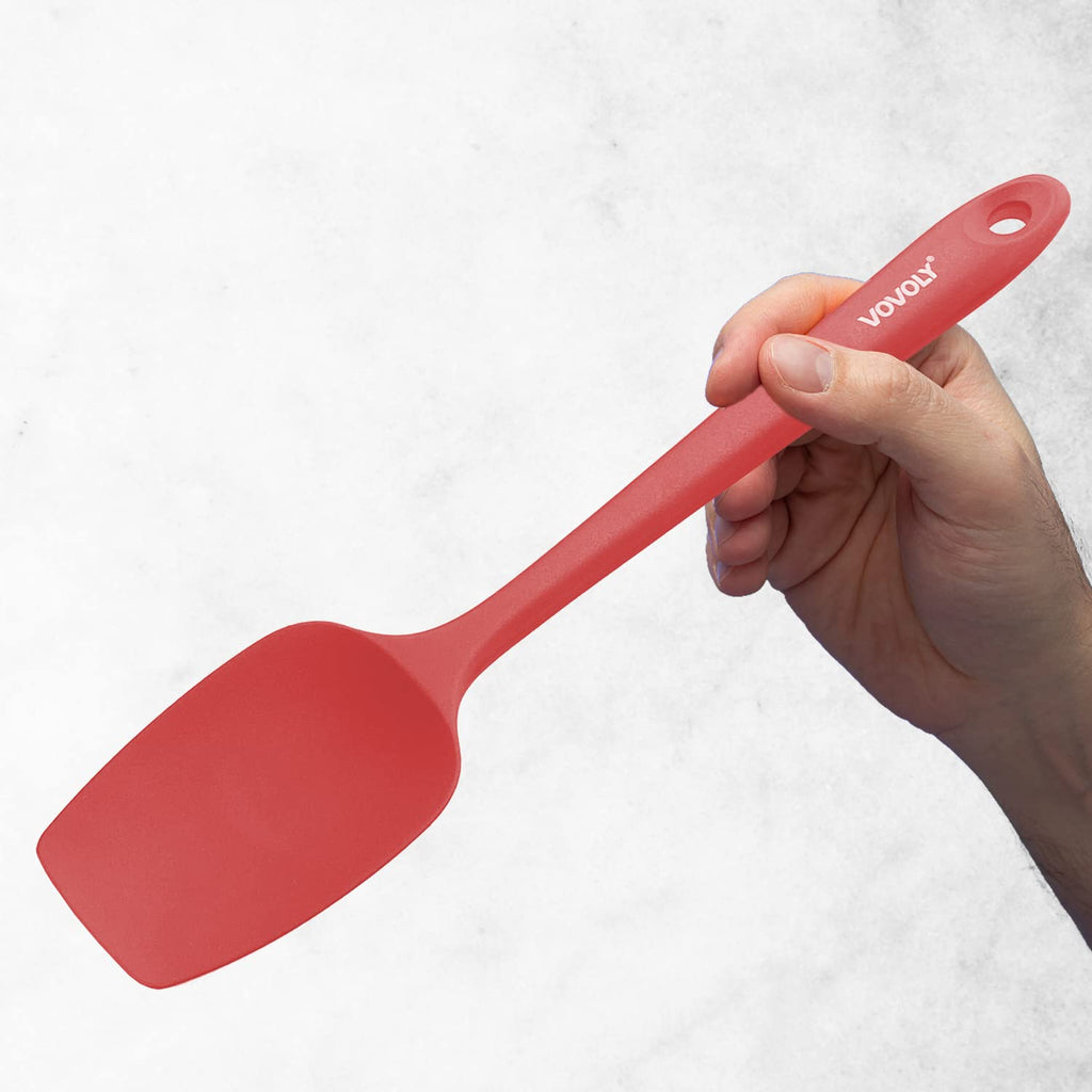 Silicone Spatula Set, High Heat Resistan Rubber Spoon Spatula, Non-Stick Spoonula with Seamless One Piece Design, Flexible Scrapers Baking Mixing Tool,3 Pack, Black