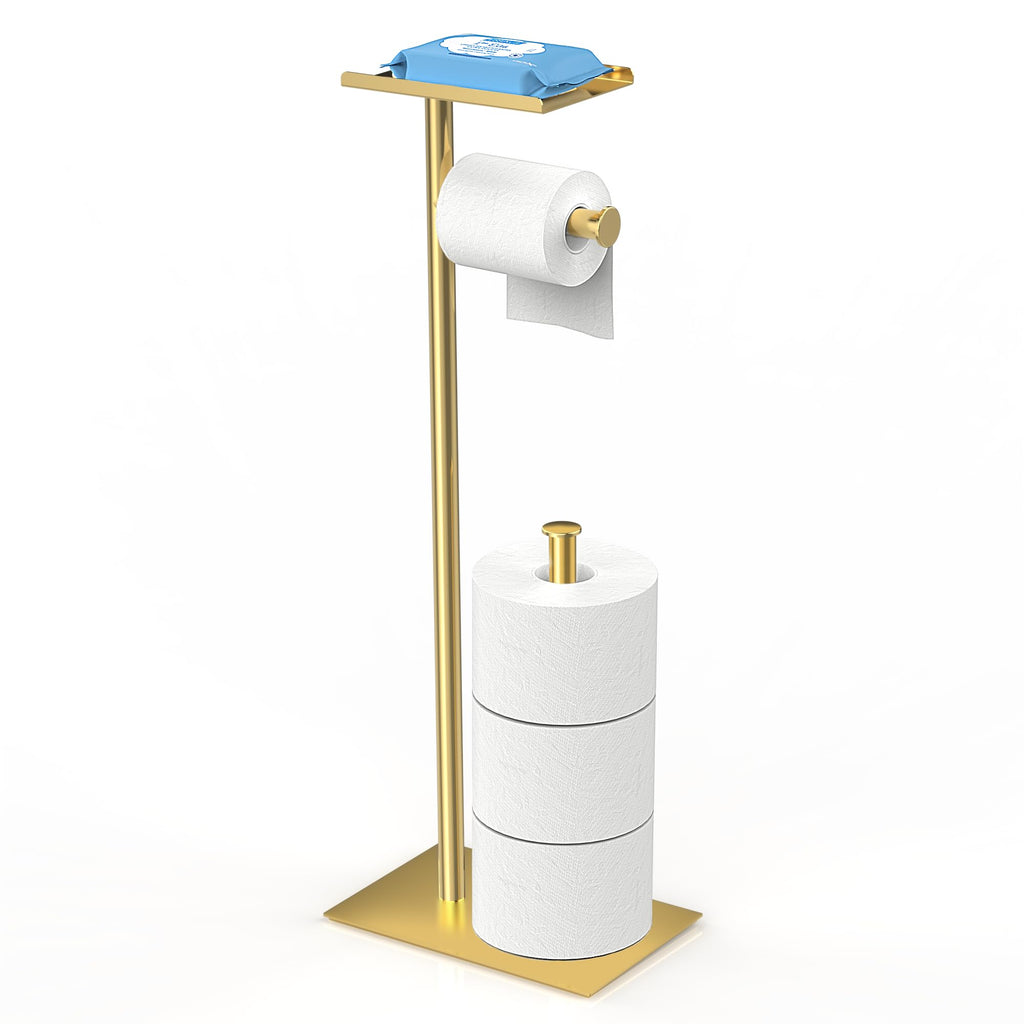 CISILY Black Toilet Paper Holder Stand with Phone Shelf, Bathroom Toliet Decor Decoration. Tissue Roll Free Standing Storage, Rv Accessories, Apartment Restroom Household Home Essentials