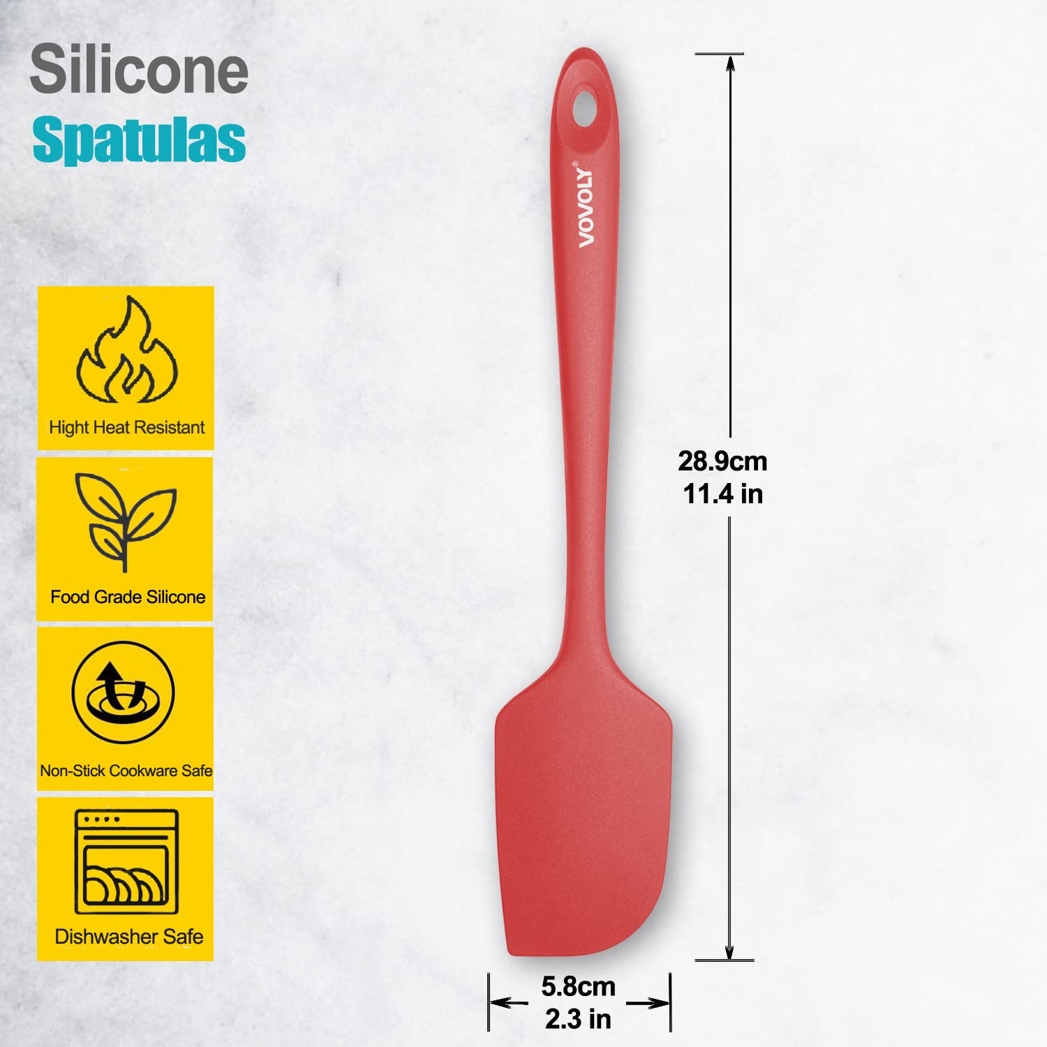 3 Pack Large Silicone Spatula for Kitchen,600°F Heat resistant Rubber Spatulas for Baking,Cooking, Scraping,and Mixing,Non Stick Kitchen Utensils, BPA Free, 11.2 IN, Khaki