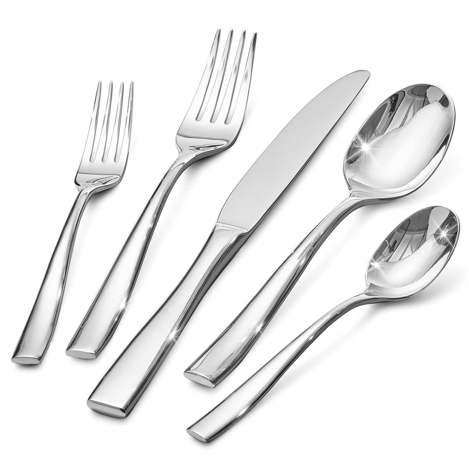 KINGSTONE 30-Piece Silverware Set for 6, Matte Stainless Steel Flatware Set with Forks, Knives, Spoons, Dishwasher Safe, Rust Resistant Cutlery for Home & Wedding