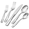 KINGSTONE 30-Piece Silverware Set for 6, Matte Stainless Steel Flatware Set with Forks, Knives, Spoons, Dishwasher Safe, Rust Resistant Cutlery for Home & Wedding