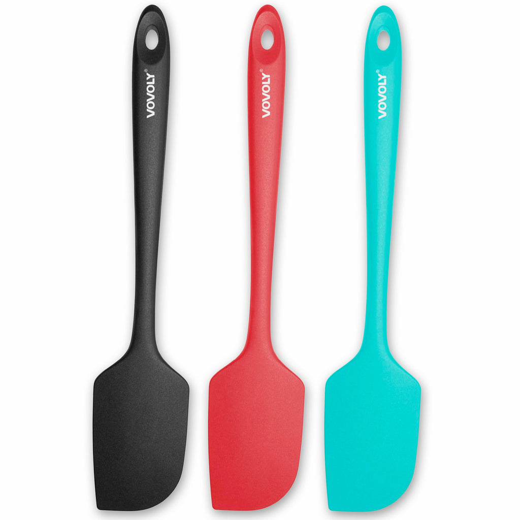3 Pack Large Silicone Spatula for Kitchen,600°F Heat resistant Rubber Spatulas for Baking,Cooking, Scraping,and Mixing,Non Stick Kitchen Utensils, BPA Free, 11.2 IN, Khaki