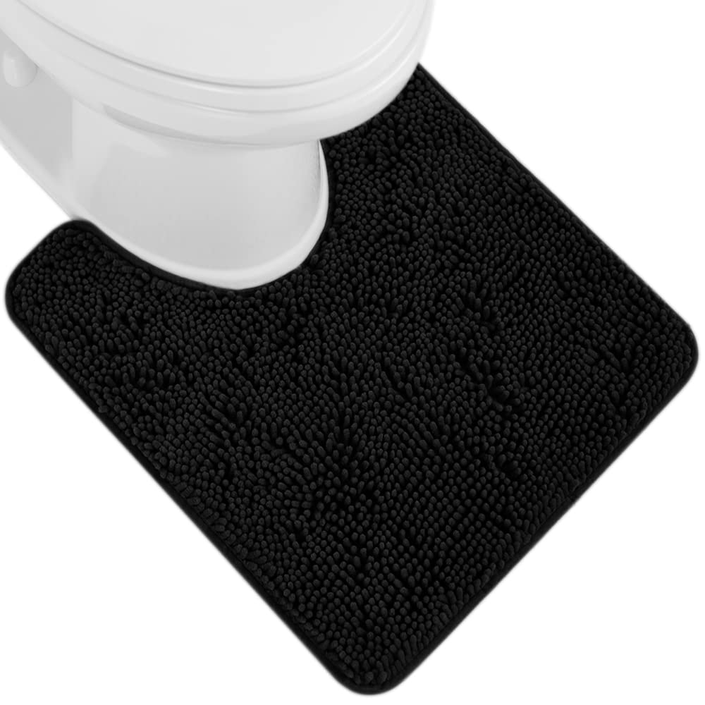 GORILLA GRIP Bath Rug Mat, Thick Soft Absorbent Chenille, Quick Dry Microfiber Mats, Rubber Backing Washable Shower Floor Rugs, US Designed Bathroom Bathmat Home Decor Accessories, 24x17, Grey