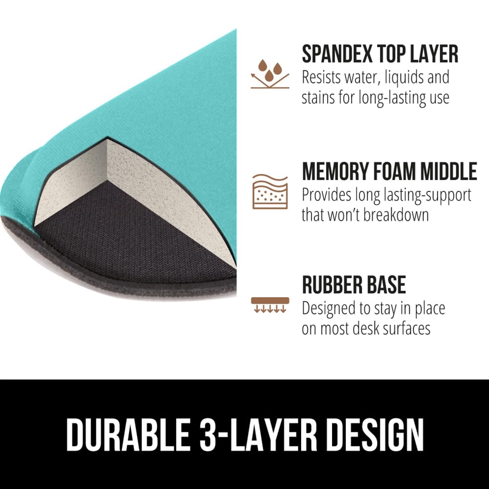 GORILLA GRIP Silky Memory Foam Wrist Rest for Computer Keyboard, Mouse, Ergonomic Design for Typing Pain Relief, Desk Pads Support Hand and Arm, Mousepad Rests, Stain Resistant, 2 Piece Pad, Black