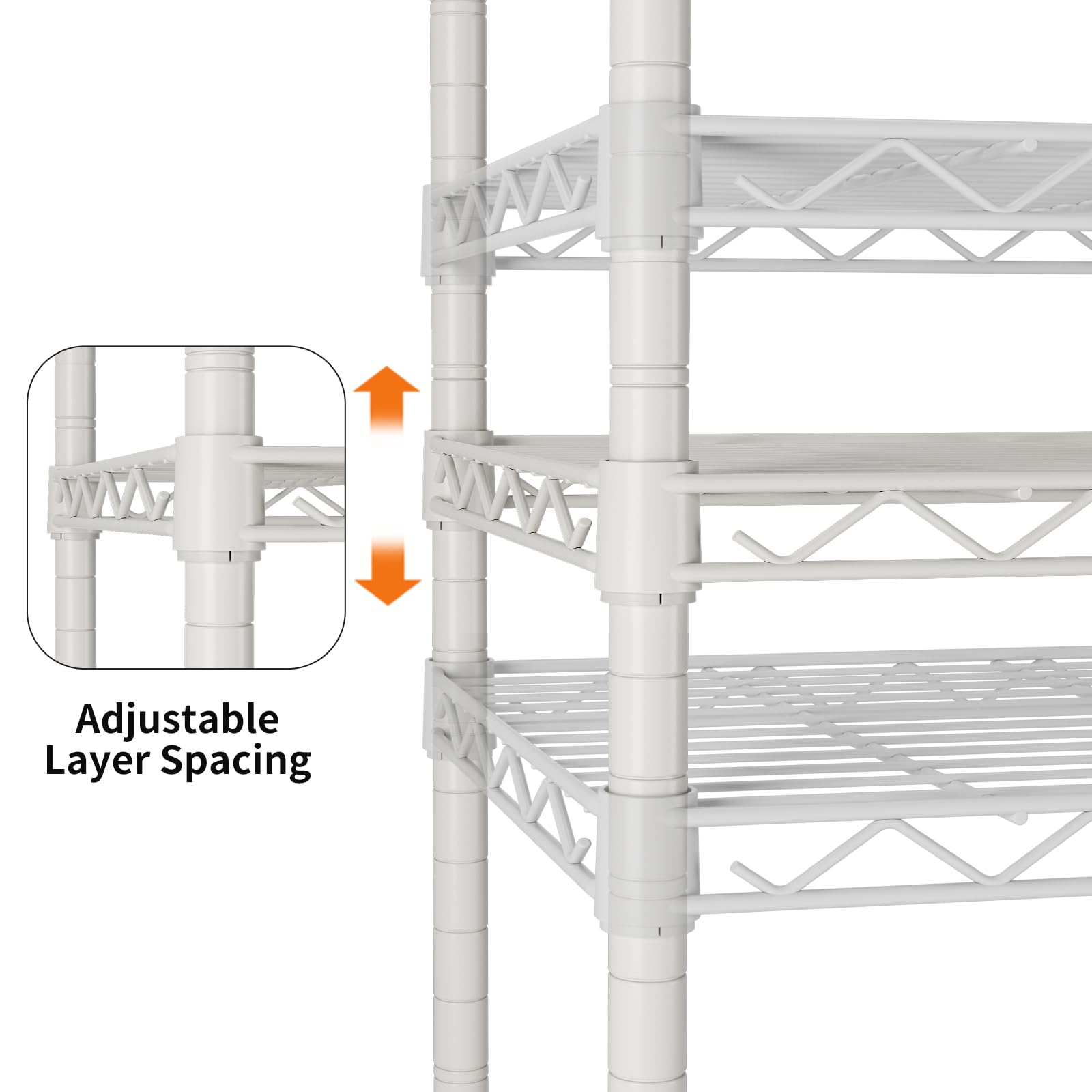 SINGAYE 3 Small Shelves Storage Shelf Wire Shelving Unit Metal Shelf Adjustable Organizers Storage Shelving with Wheels for Bathroom Laundry Room Kitchen Pantry11.5”D x 17.5”W x 30.5”H White