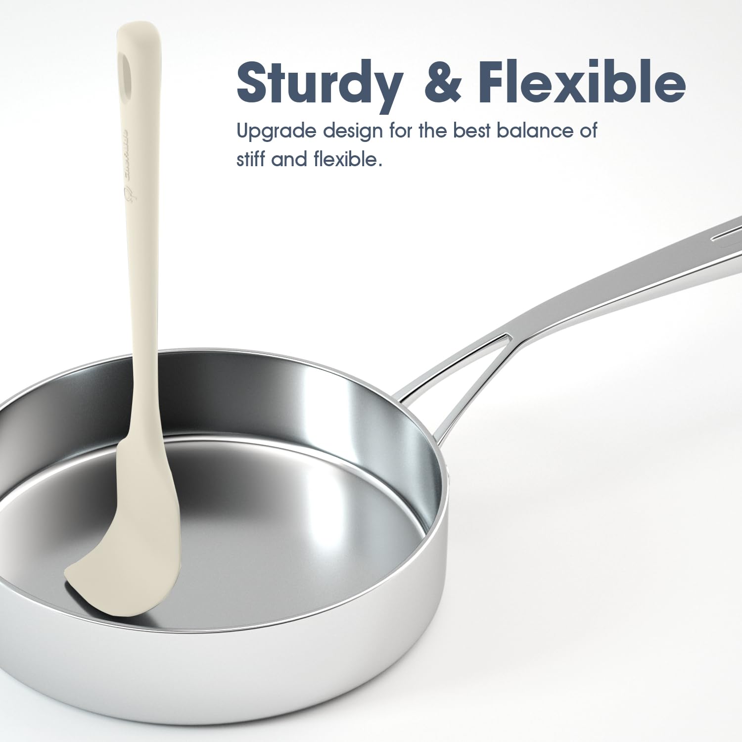 5 Pieces Silicone Spatula Set, Food Grade Rubber Spatula, Upgrade Strong Handle with Ergonomic Grip, Heat Resistant Up to 600°F for Nonstick Cookware, Cooking