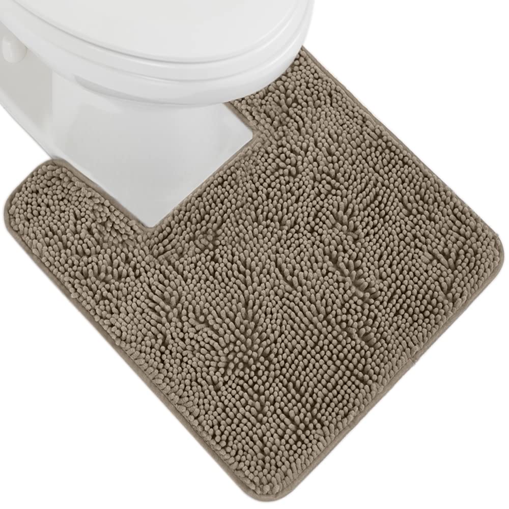 GORILLA GRIP Bath Rug Mat, Thick Soft Absorbent Chenille, Quick Dry Microfiber Mats, Rubber Backing Washable Shower Floor Rugs, US Designed Bathroom Bathmat Home Decor Accessories, 24x17, Grey