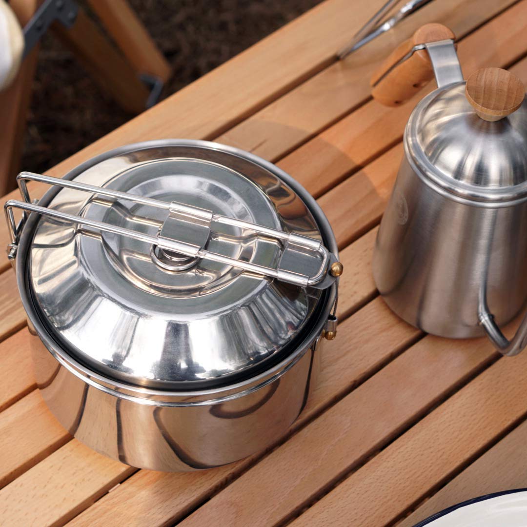 Fire-Maple Antarcti Portable 1.2 Liter Lightweight Stainless Steel Camping Kettle | Durable and Portable Camp Tea Pot | Ideal for Bushcraft and Outdoor Campfire Use