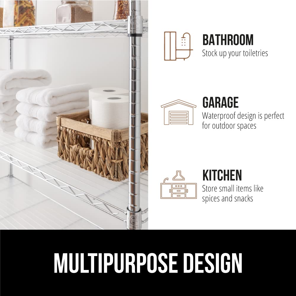 GORILLA GRIP ShelfGuard Wire Shelf Liner Compatible with Amazon Basics Shelving Unit, Set of 4 Waterproof Liners for Organizing Metal Rack Shelves, Kitchen Cabinets, Cupboard, Pantry, 14x36 Clear