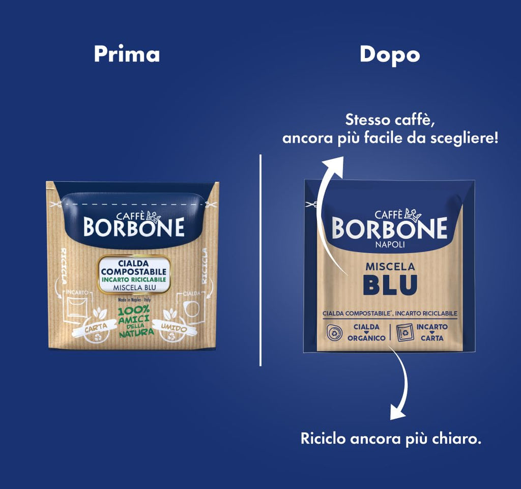 Caffè Borbone Espresso Paper Pods, Blue Blend, Balanced and Full-Bodied, Medium Roast ESE Pods, Authentic Italian Espresso - 150 Count