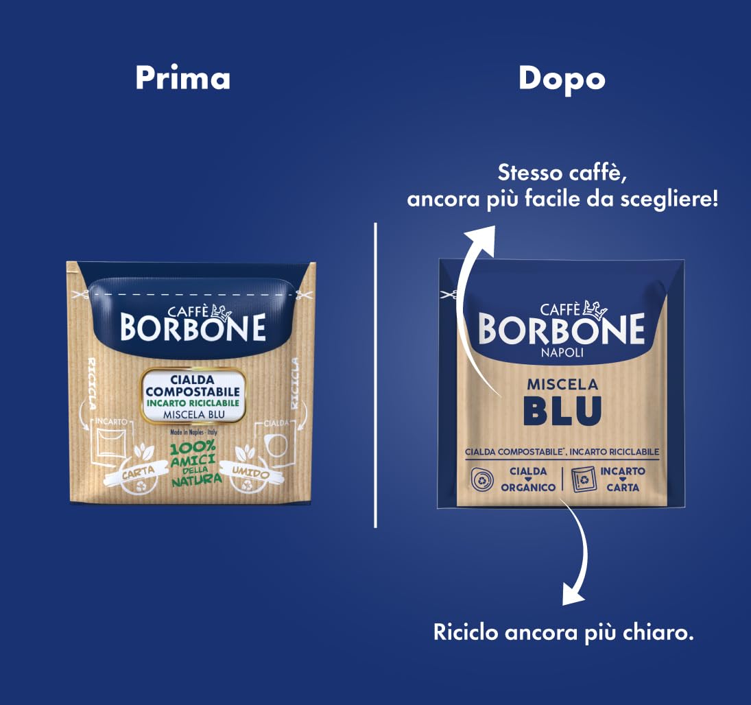 Caffè Borbone Espresso Paper Pods, Blue Blend, Balanced and Full-Bodied, Medium Roast ESE Pods, Authentic Italian Espresso - 150 Count