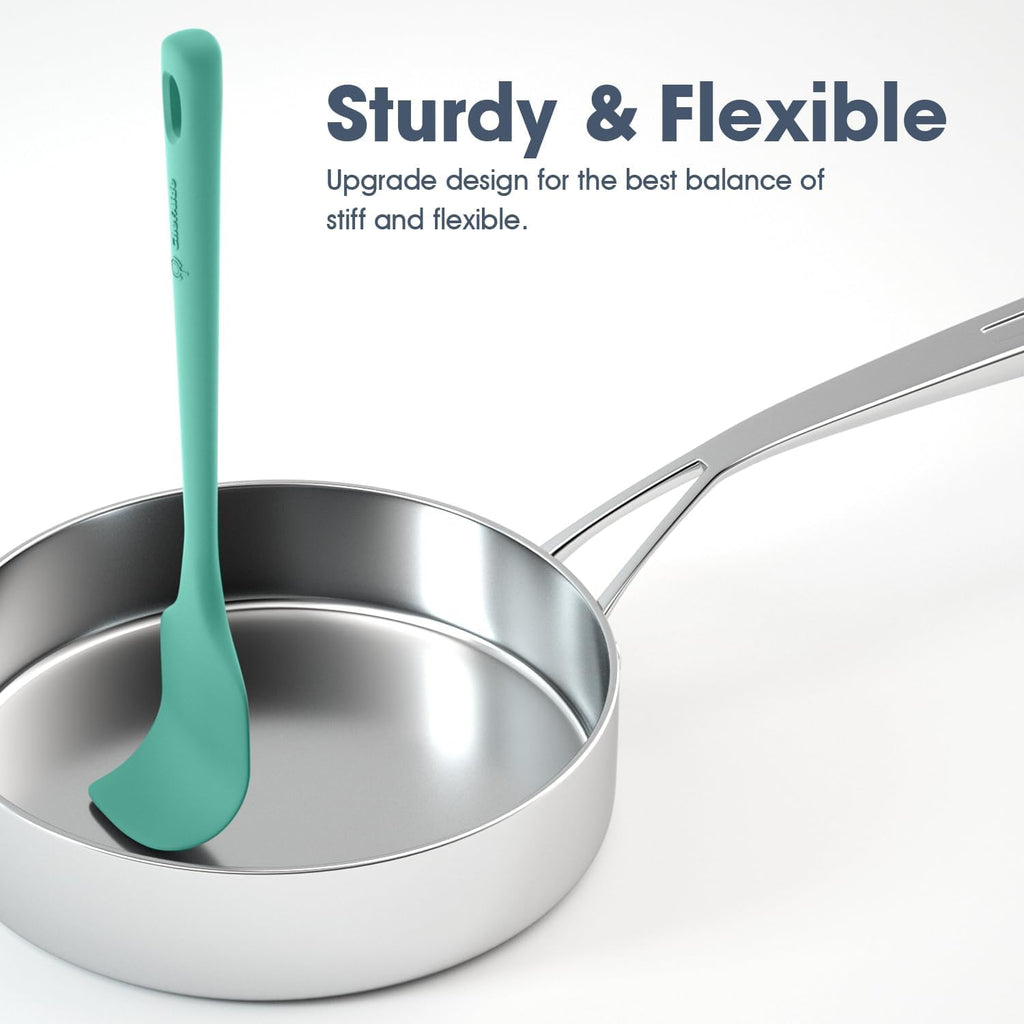 ChefAide 5 Pieces Silicone Spatulas Set, Heat Resistant Rubber Spatula