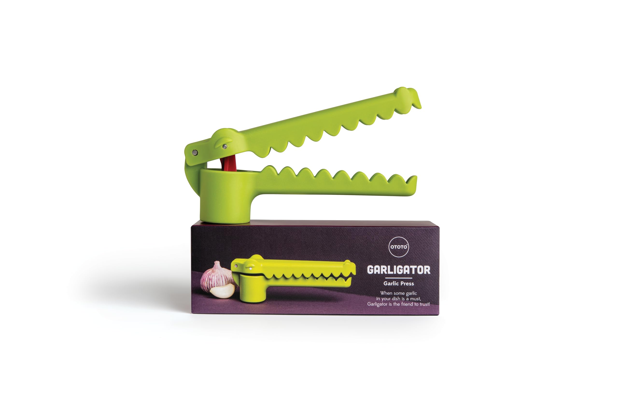 OTOTO Gracula Garlic Crusher, Garlic Mincer, Also for Ginger, Nuts, Chili, Herbs - Twist Top Mincer & Easy Squeeze Manual Press Peeler, Goth Gifts
