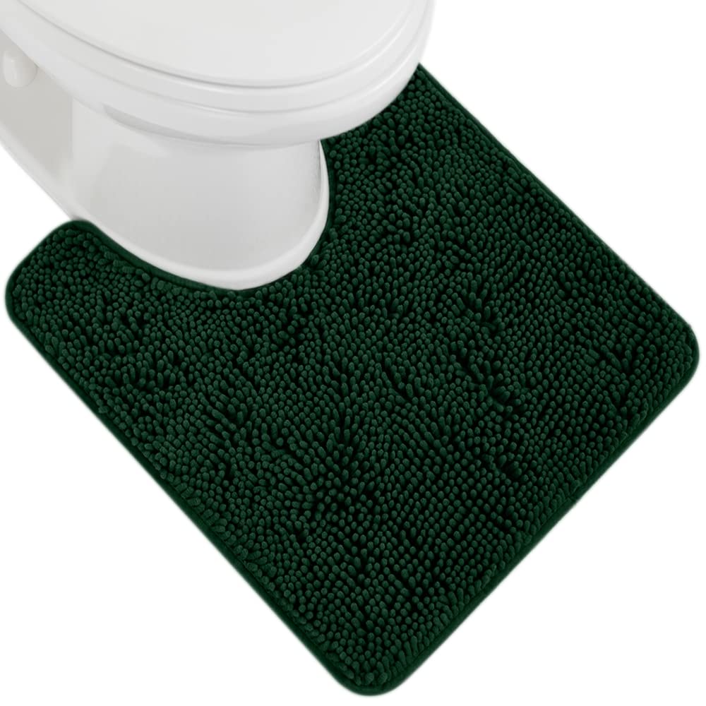 GORILLA GRIP Bath Rug Mat, Thick Soft Absorbent Chenille, Quick Dry Microfiber Mats, Rubber Backing Washable Shower Floor Rugs, US Designed Bathroom Bathmat Home Decor Accessories, 24x17, Grey