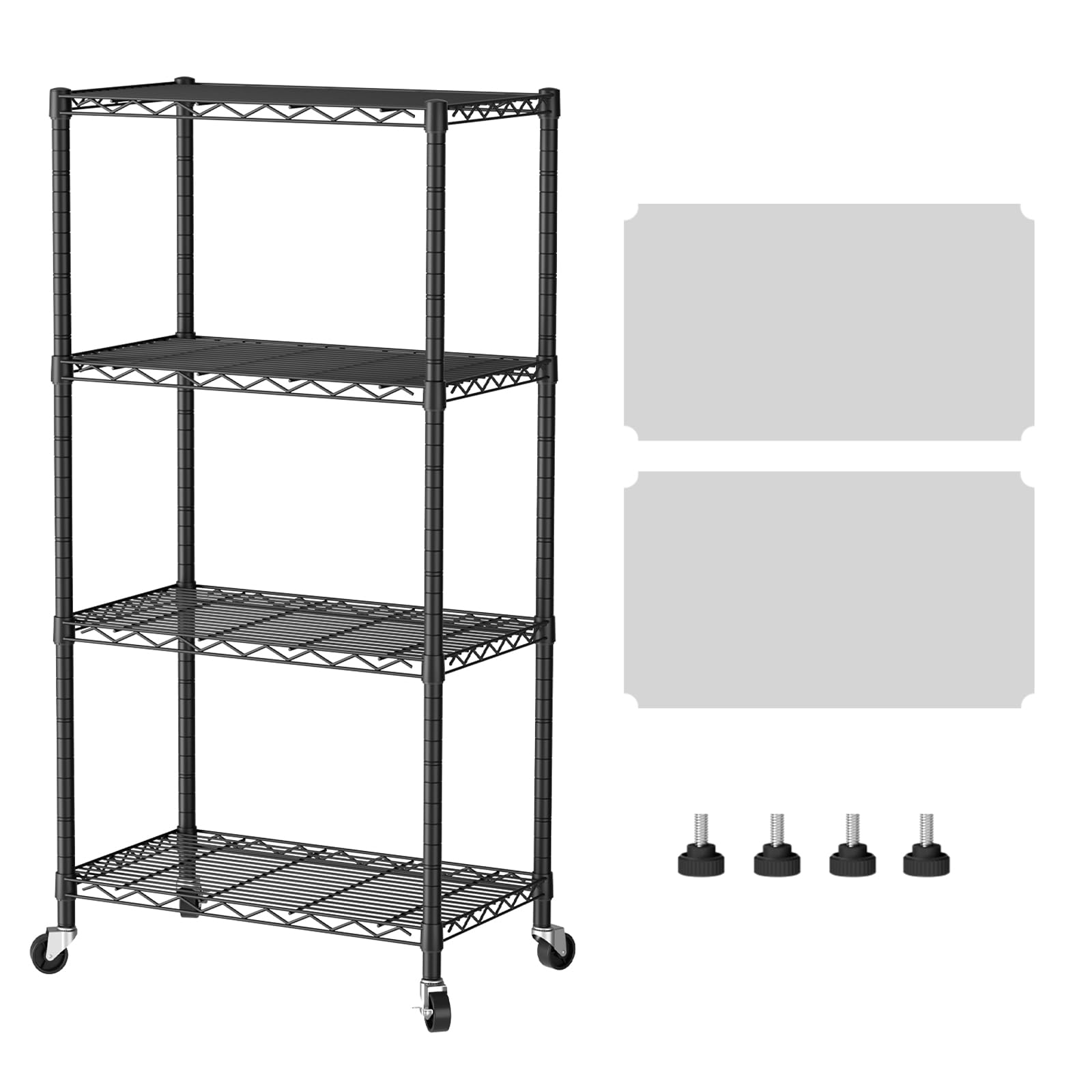 SINGAYE 3 Small Shelves Storage Shelf Wire Shelving Unit Metal Shelf Adjustable Organizers Storage Shelving with Wheels for Bathroom Laundry Room Kitchen Pantry11.5”D x 17.5”W x 30.5”H White