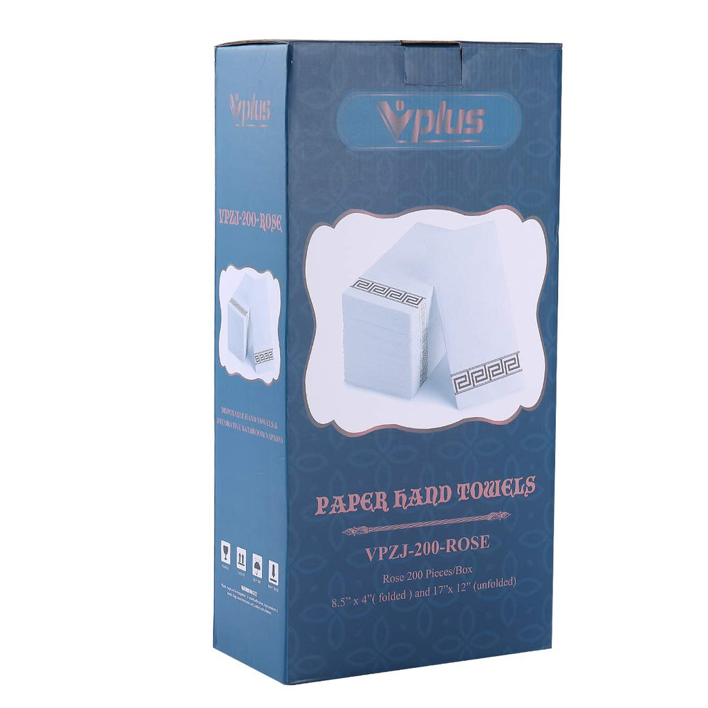 Vplus 200 PACK Guest Towels Disposable Bathroom, Decorative Bathroom Napkins, Soft and Absorbent Disposable Dinner Napkins Cloth Like for Kitchen, Parties, Weddings, Christmas Party（Gold)