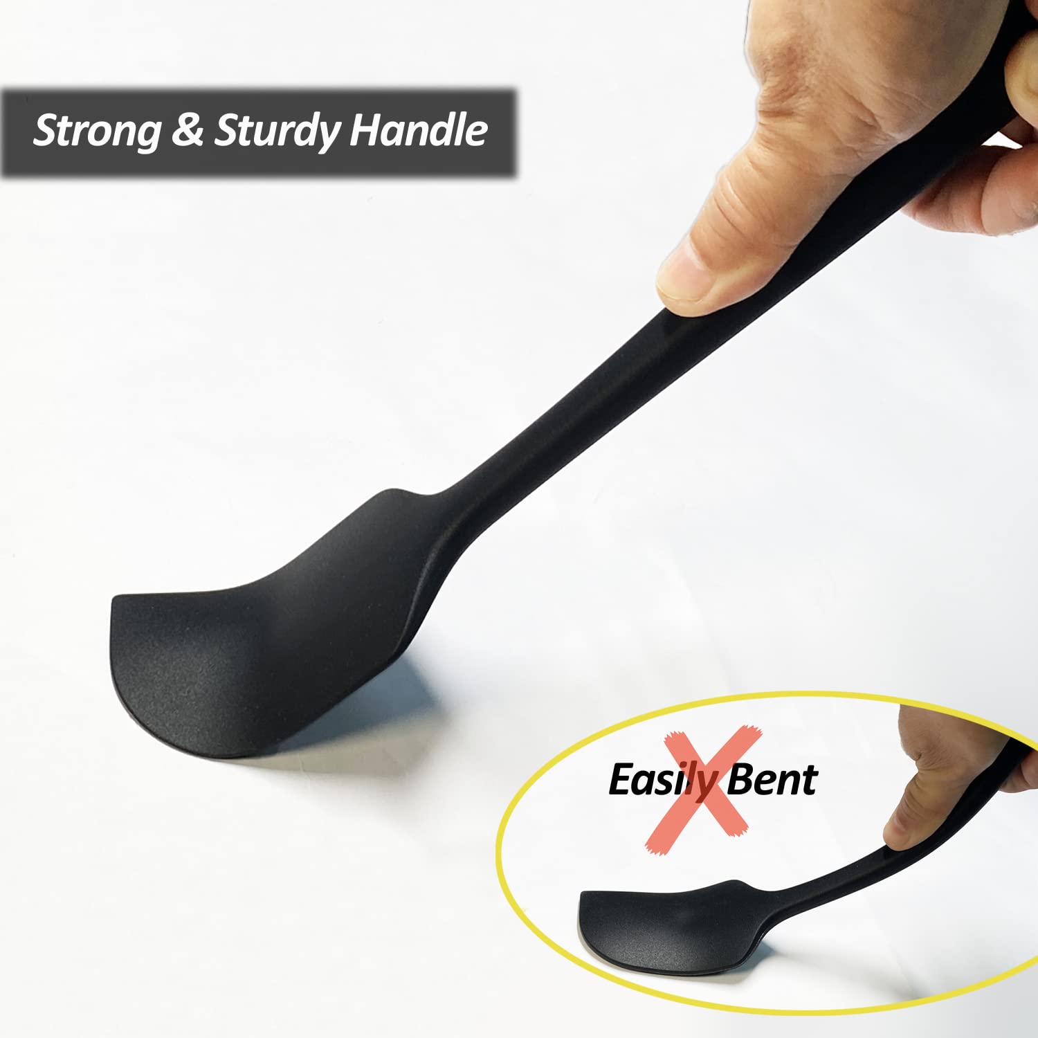 3 Pack Large Silicone Spatula for Kitchen,600°F Heat resistant Rubber Spatulas for Baking,Cooking, Scraping,and Mixing,Non Stick Kitchen Utensils, BPA Free, 11.2 IN, Khaki