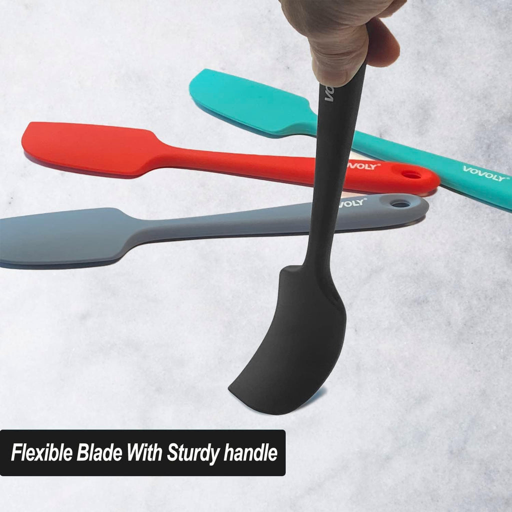 Mini Silicone Spatula - BPA Free Pro-Grade 600ºF Heat-Resistant Non-Stick Small Rubber Jar Spatula - Silicone Kitchen Scraper Utensil Tool for Cooking and Baking, 8.8 IN