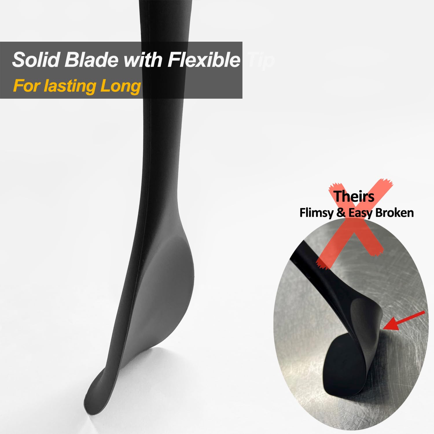 Upgrade Silicone Spatula Spoon Set,VOVOLY Heat Resistant Rubber Spoonula, Seamless Non-Stick Flexible Scrapers for Baking Mixing Tool,3 Pack,