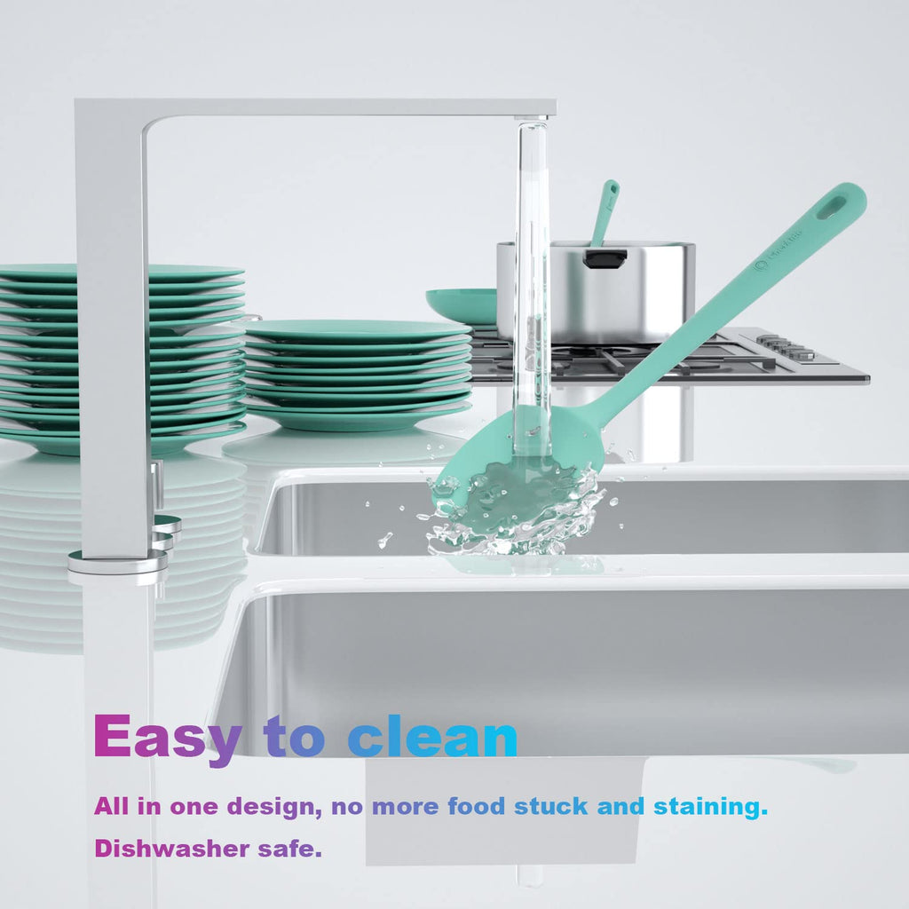 ChefAide 5 Pieces Silicone Spatulas Set, Heat Resistant Rubber Spatula