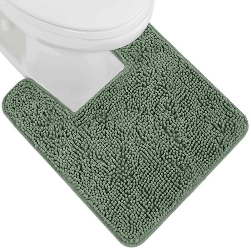 GORILLA GRIP Bath Rug Mat, Thick Soft Absorbent Chenille, Quick Dry Microfiber Mats, Rubber Backing Washable Shower Floor Rugs, US Designed Bathroom Bathmat Home Decor Accessories, 24x17, Grey