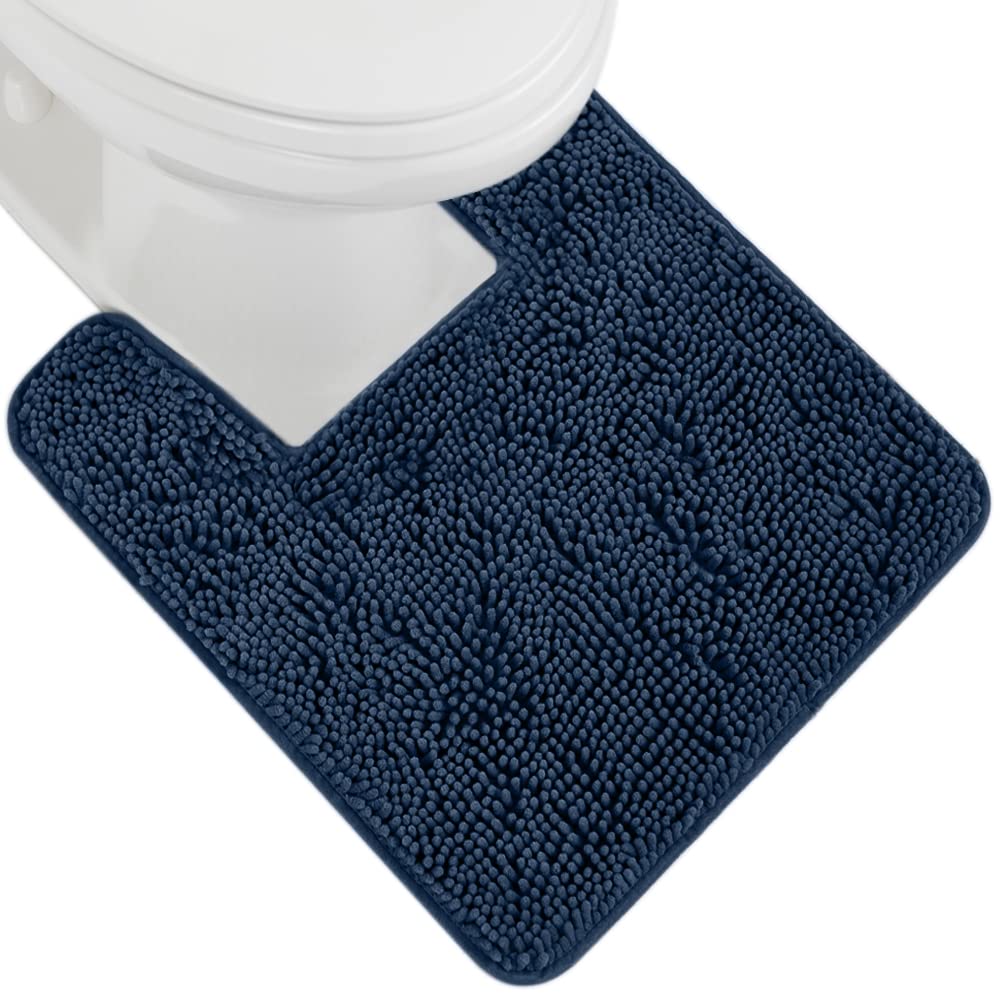 GORILLA GRIP Bath Rug Mat, Thick Soft Absorbent Chenille, Quick Dry Microfiber Mats, Rubber Backing Washable Shower Floor Rugs, US Designed Bathroom Bathmat Home Decor Accessories, 24x17, Grey