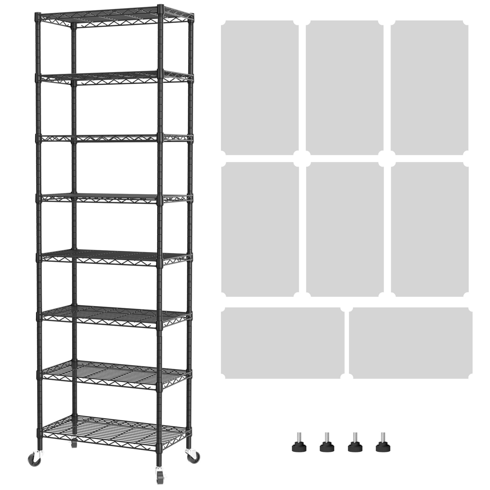 SINGAYE 3 Small Shelves Storage Shelf Wire Shelving Unit Metal Shelf Adjustable Organizers Storage Shelving with Wheels for Bathroom Laundry Room Kitchen Pantry11.5”D x 17.5”W x 30.5”H White