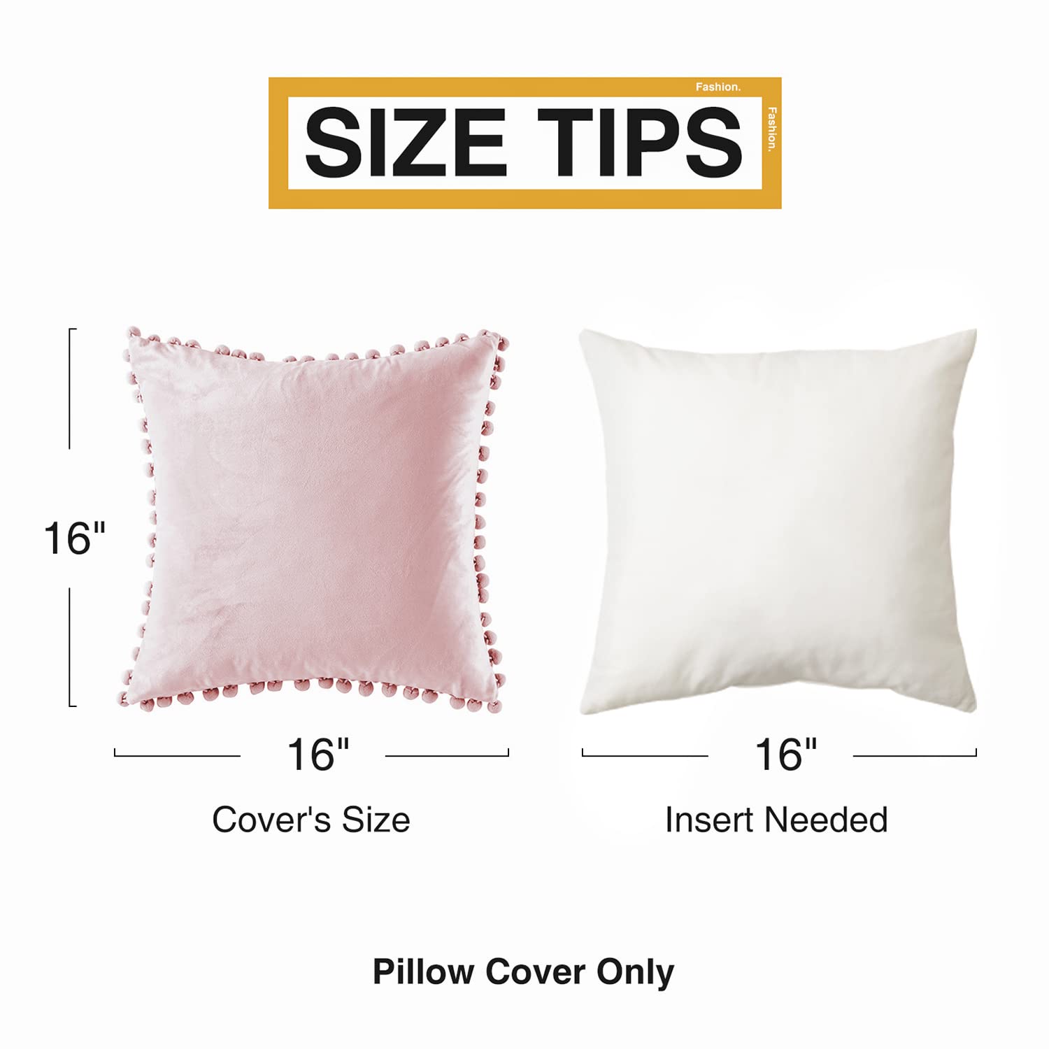 Top Finel Blush Pink Throw Pillow Covers 18x18 Inches for Couch Aesthetic Decorative Sofa Pillow Covers Set of 2 Soft Velvet Cushion Cover Pillow Cases with Pom-poms for Bedroom Livingroom Office Car