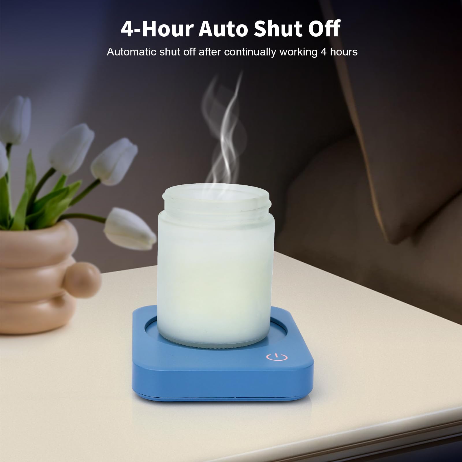 VOBAGA Imitation Wood Grain Coffee Cup Warmer & Mug Warmer for Desk, Electric Coffee Warmer Plate with 3-Temp Settings for Tea, Cocoa, Milk with Auto Shut Off After 4 Hours, Coffee Gifts for Women Men