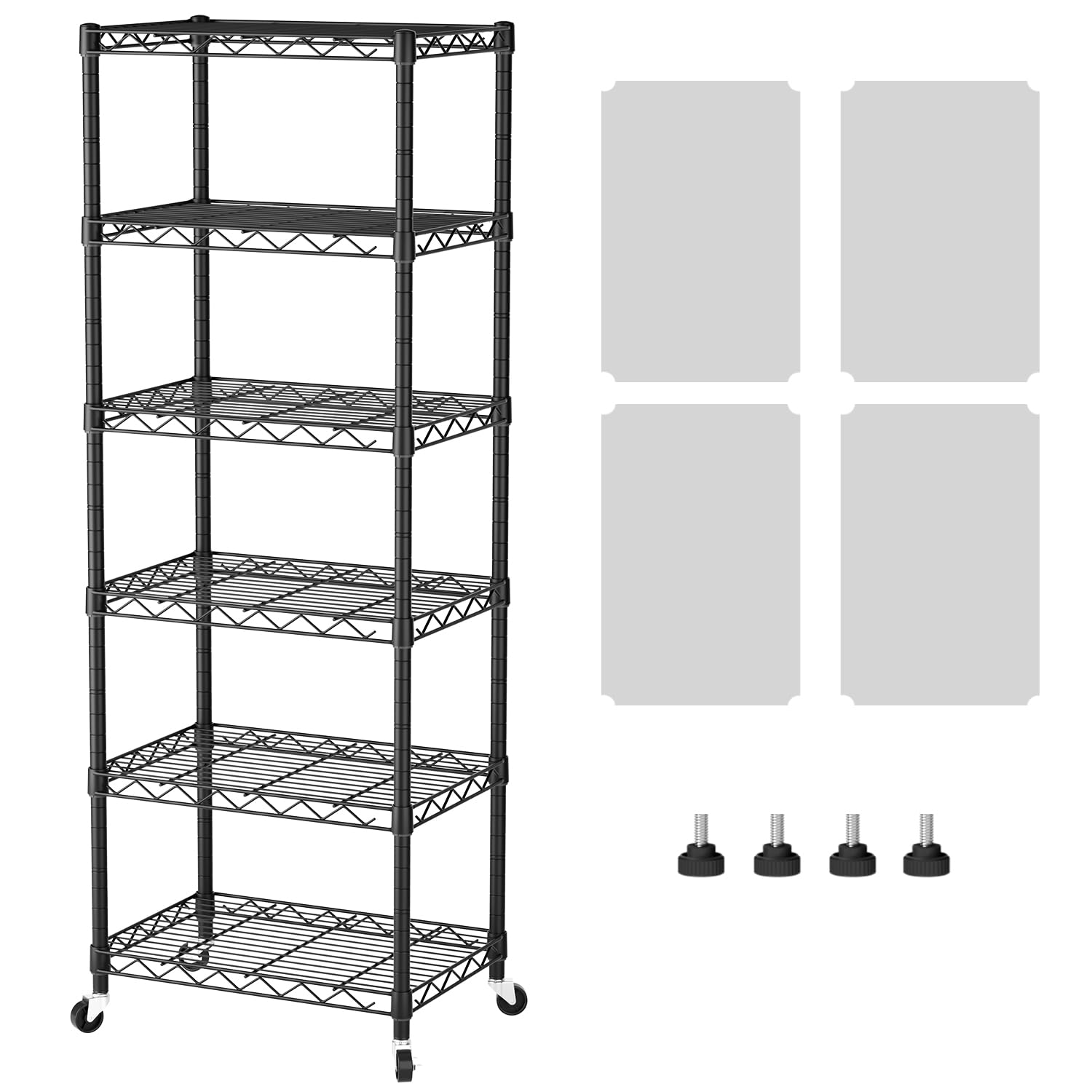 SINGAYE 3 Small Shelves Storage Shelf Wire Shelving Unit Metal Shelf Adjustable Organizers Storage Shelving with Wheels for Bathroom Laundry Room Kitchen Pantry11.5”D x 17.5”W x 30.5”H White