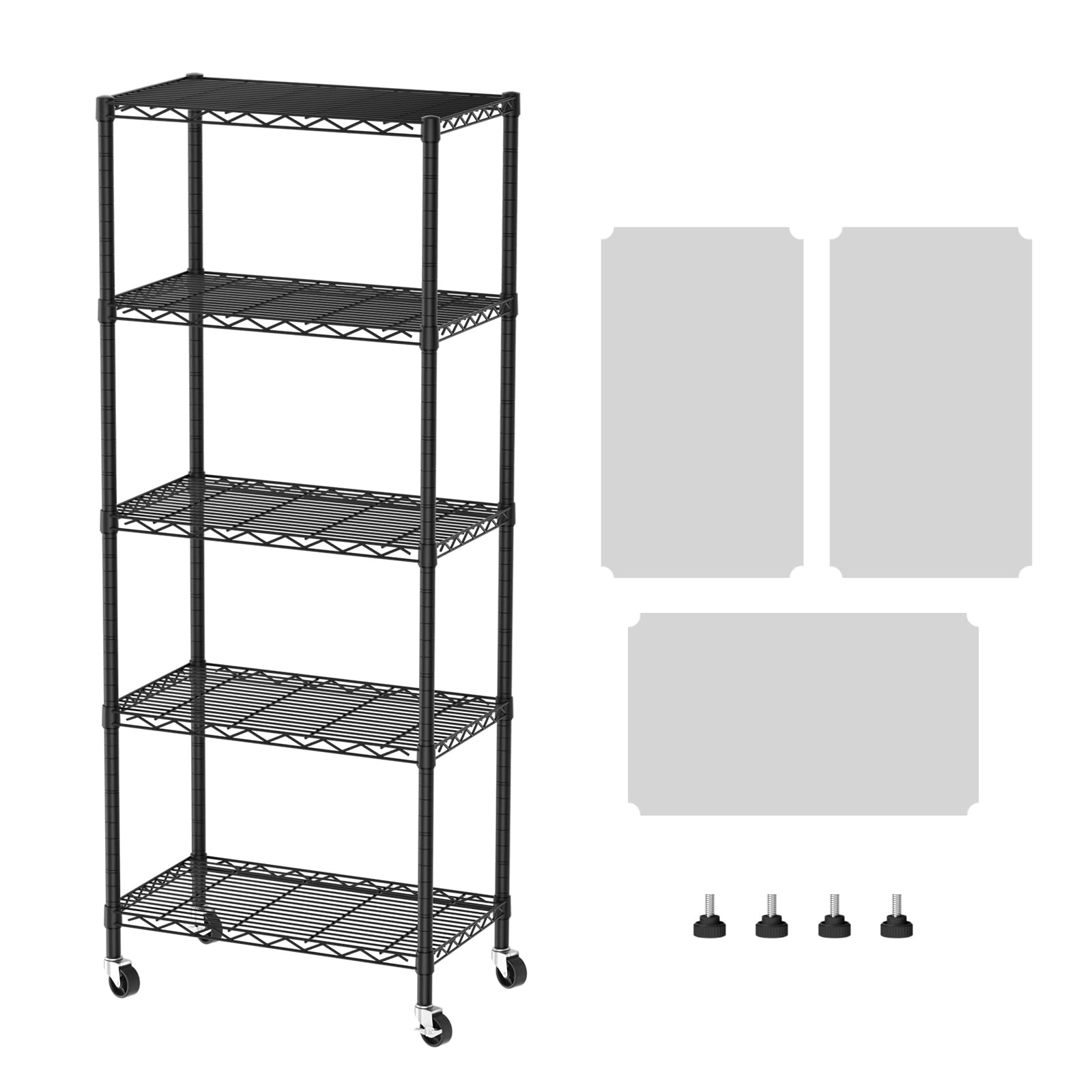 SINGAYE 3 Small Shelves Storage Shelf Wire Shelving Unit Metal Shelf Adjustable Organizers Storage Shelving with Wheels for Bathroom Laundry Room Kitchen Pantry11.5”D x 17.5”W x 30.5”H White