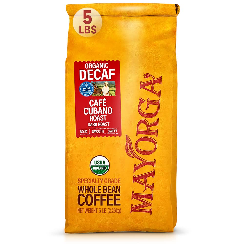 Mayorga Organic Coffee 2lb Cafe Cubano Roast - Dark Roast Whole Bean Specialty Grade Coffee, 100% Arabica, Slow Roasted, Bold and Smooth Flavor with Low Acidity - USDA Organic, Non-GMO, Kosher