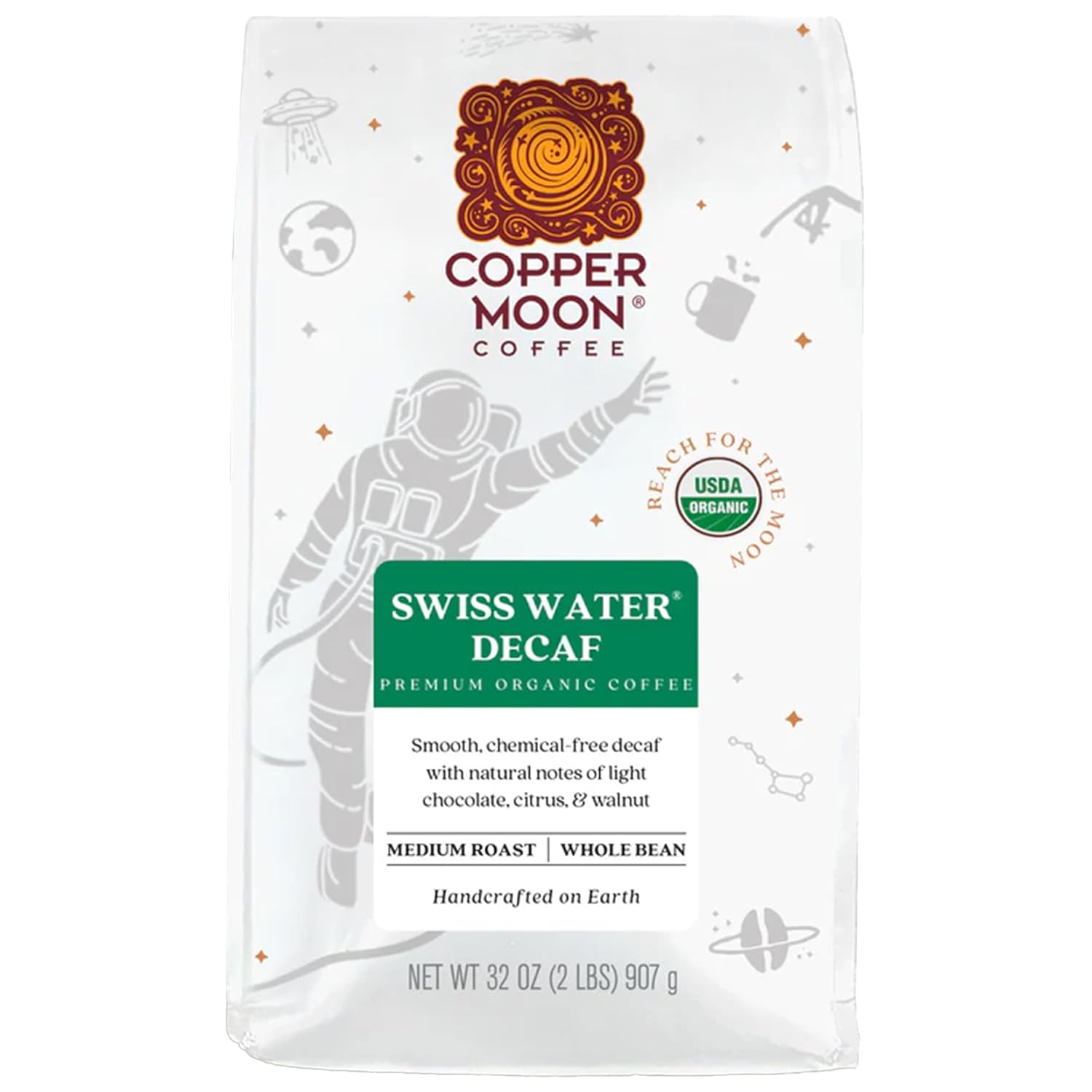 Copper Moon Medium Roast Whole Bean Coffee, Stargazer Blend, 2 Lb