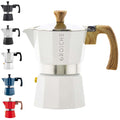 GROSCHE Milano Moka pot, Stovetop Espresso maker, Greca Coffee Maker, Stovetop coffee maker and espresso maker percolator (Grey, 6 cup)