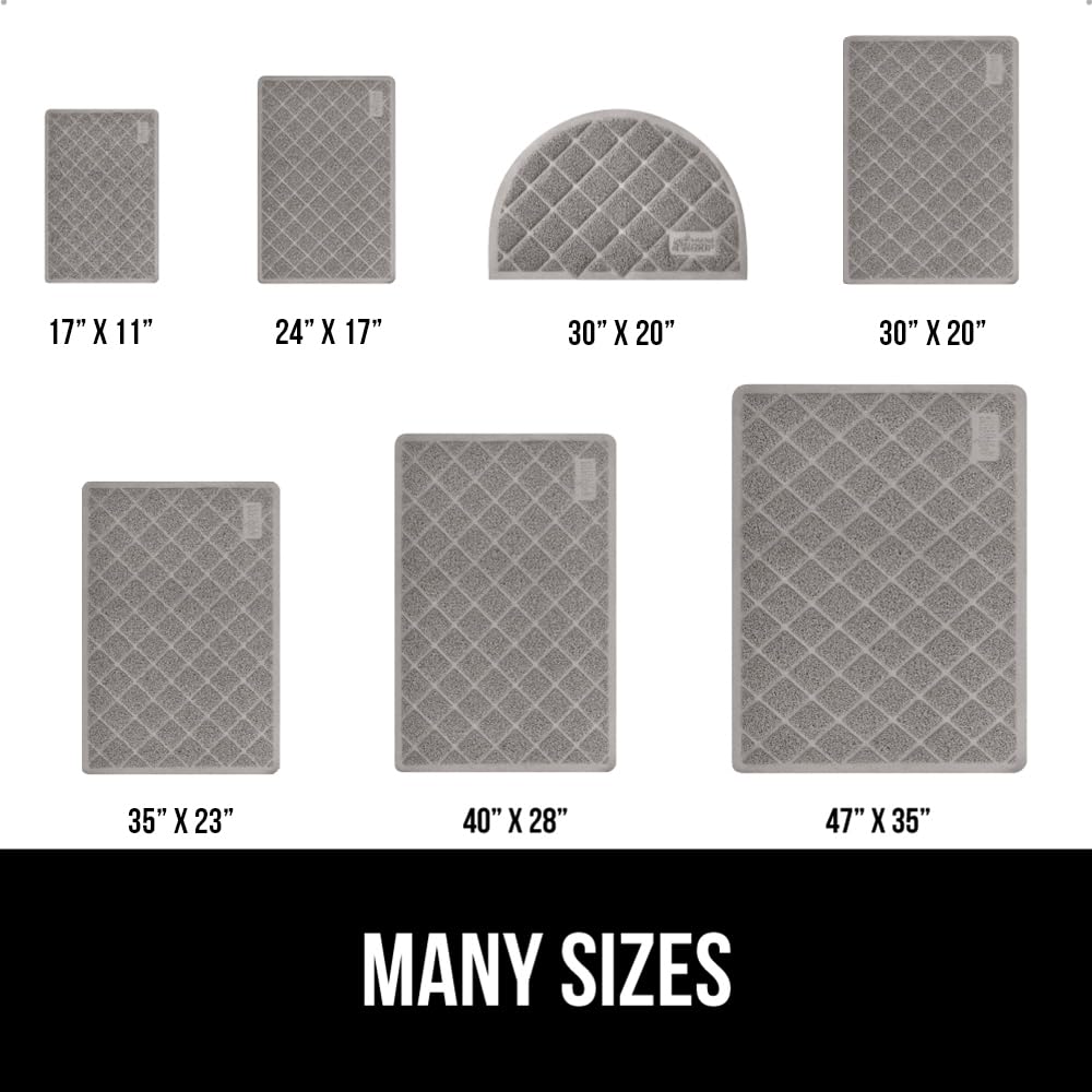 GORILLA GRIP Cat Litter Box Mat, Water Resistant, US Designed Kitty Litter Trapping Mats, Easy to Clean, Scatter Control, Less Mess and Clean Floors, Kitten Supplies for Indoor Cats, 24x17 Grey