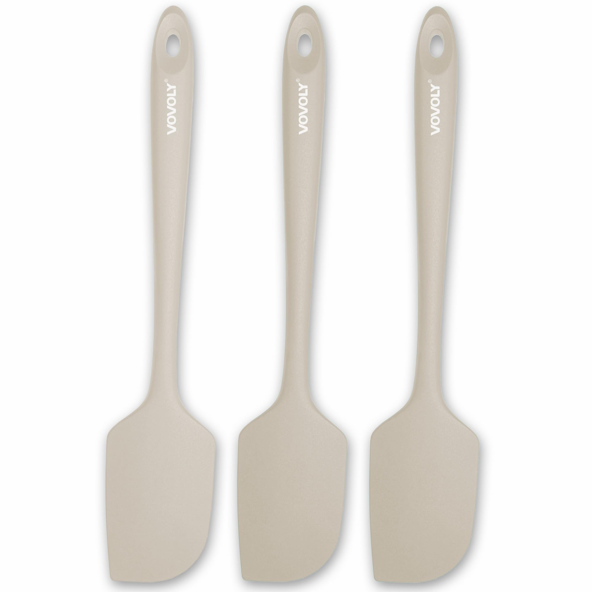 3 Pack Large Silicone Spatula for Kitchen,600°F Heat resistant Rubber Spatulas for Baking,Cooking, Scraping,and Mixing,Non Stick Kitchen Utensils, BPA Free, 11.2 IN, Khaki
