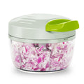 Manual Food Processor & Vegetable Chopper Green - 2.3 Cup Mini Hand-Pull Cord Kitchen Chopper for Onion, Garlic, Vegetables with 3 Stainless Steel Blades