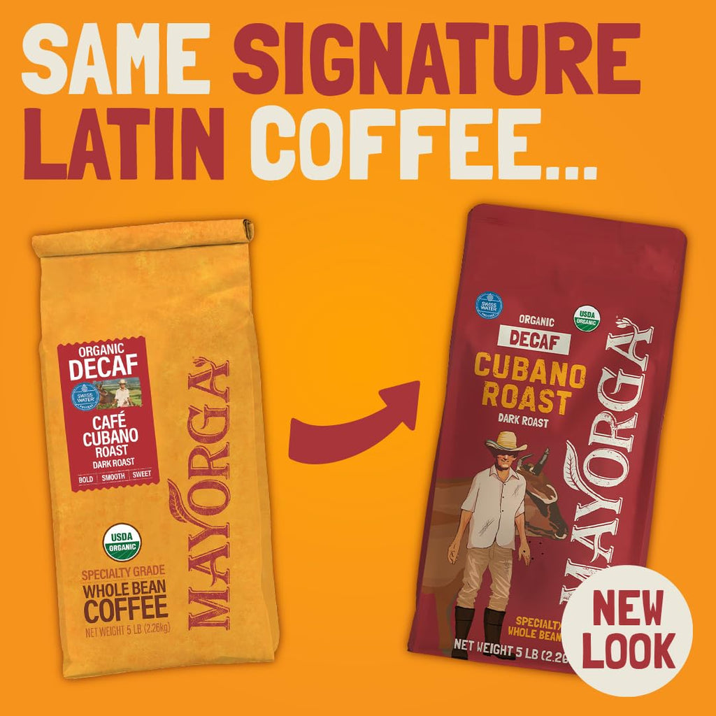 Mayorga Organic Coffee 2lb Cafe Cubano Roast - Dark Roast Whole Bean Specialty Grade Coffee, 100% Arabica, Slow Roasted, Bold and Smooth Flavor with Low Acidity - USDA Organic, Non-GMO, Kosher